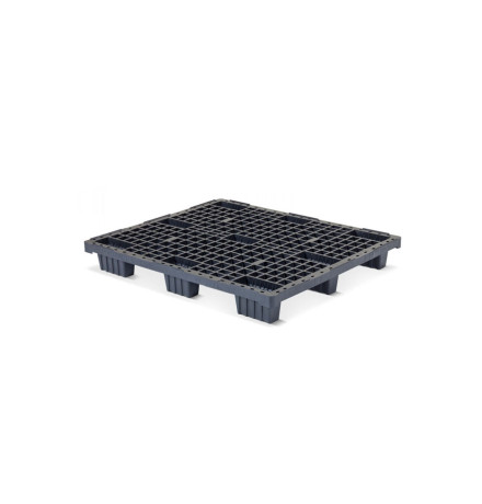 Palette plastique légère 1200 x 1000 - Plateau ajouré - 9 pieds emboîtables
