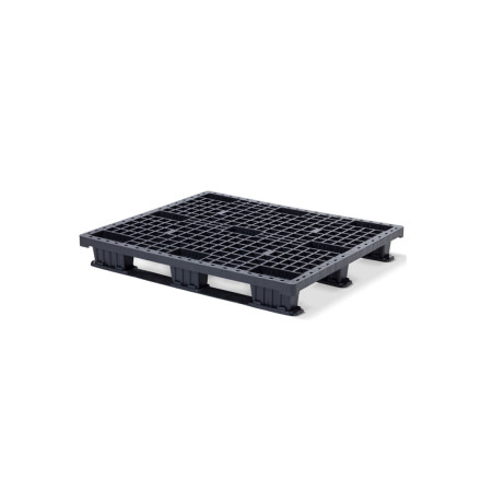 Palette plastique légère 1200 x 1000 - Plateau ajouré - 3 semelles