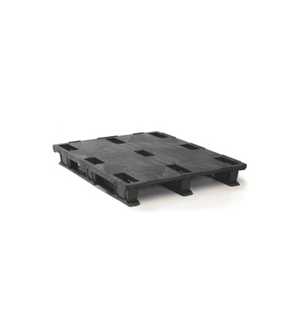 Palette plastique légère 1200 x 1000 - Plateau plein - 3 semelles