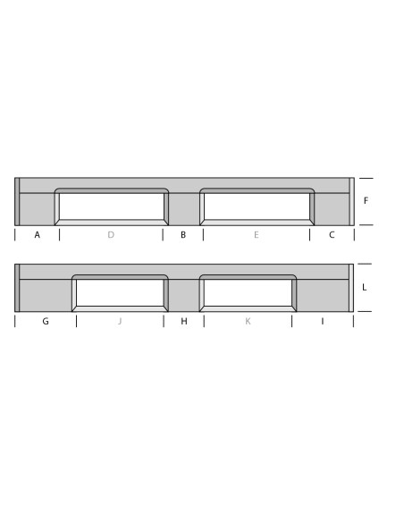 Palette plastique lourde 1200 x 1000 - Plateau ajouré - 6 semelles - CP6