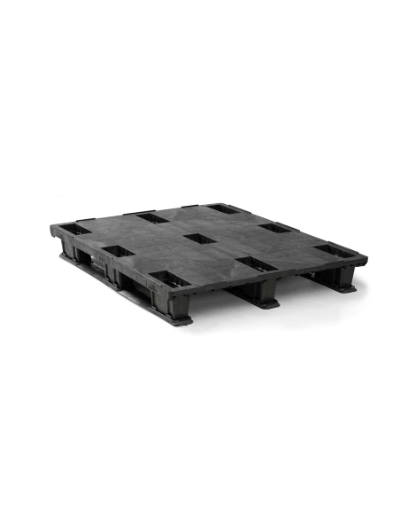 Palette plastique légère 1200 x 1000 - Plateau plein - 3 semelles