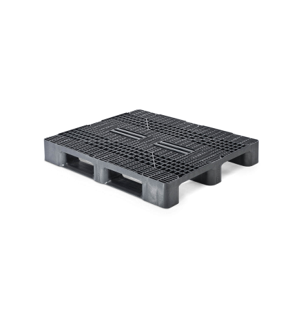 Palette plastique lourde 1200 x 1000 - Plateau ajouré - 3 semelles