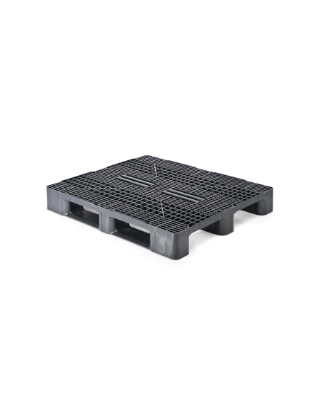 Palette plastique lourde 1200 x 1000 - Plateau ajouré - 3 semelles